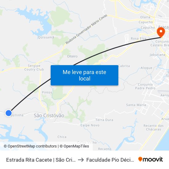 Estrada Rita Cacete | São Cristóvão, 7453-9199 to Faculdade Pio Décimo Campus III map