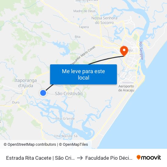 Estrada Rita Cacete | São Cristóvão, 7453-9199 to Faculdade Pio Décimo Campus III map