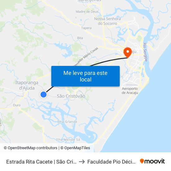 Estrada Rita Cacete | São Cristóvão, 8369-9199 to Faculdade Pio Décimo Campus III map