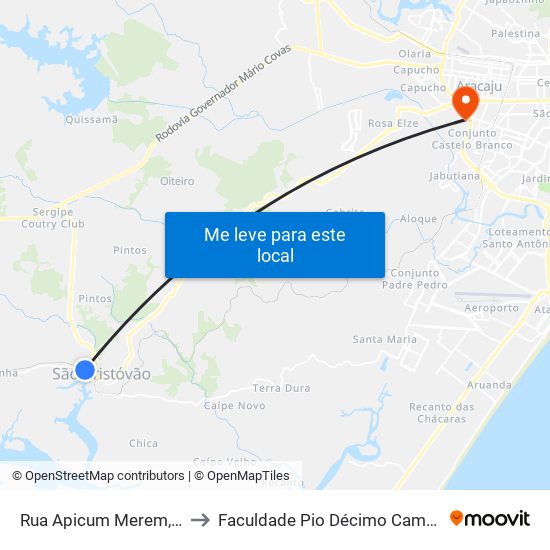 Rua Apicum Merem, 429 to Faculdade Pio Décimo Campus III map