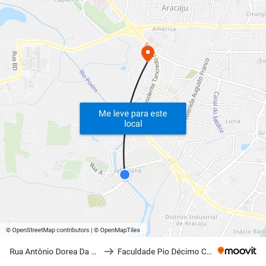 Rua Antônio Dorea Da Silva, 324 to Faculdade Pio Décimo Campus III map