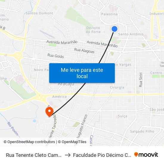 Rua Tenente Cleto Campêlo, 399 to Faculdade Pio Décimo Campus III map