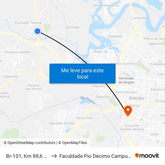 Br-101, Km 88,6 Sul to Faculdade Pio Décimo Campus III map