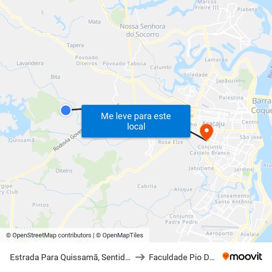 Estrada Para Quissamã, Sentido Br-101 | Povoado São Luís to Faculdade Pio Décimo Campus III map