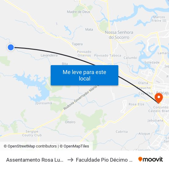 Assentamento Rosa Luxemburgo to Faculdade Pio Décimo Campus III map
