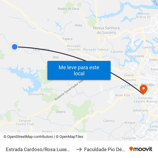 Estrada Cardoso/Rosa Luxemburgo, Sentido Cardoso to Faculdade Pio Décimo Campus III map