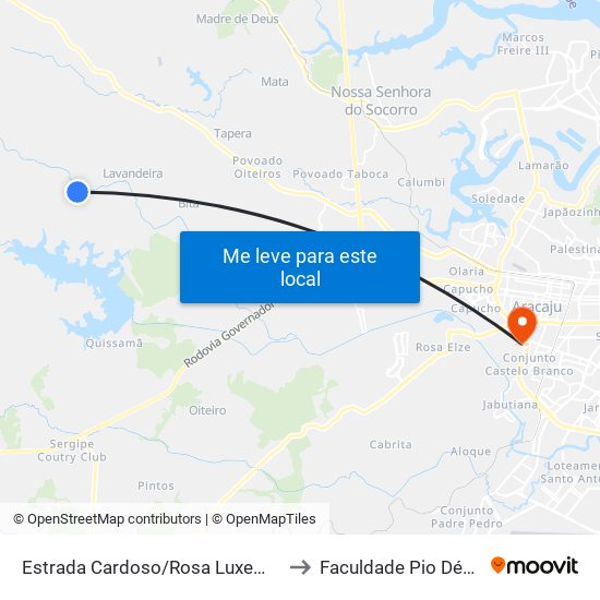 Estrada Cardoso/Rosa Luxemburgo, Sentido Cardoso to Faculdade Pio Décimo Campus III map