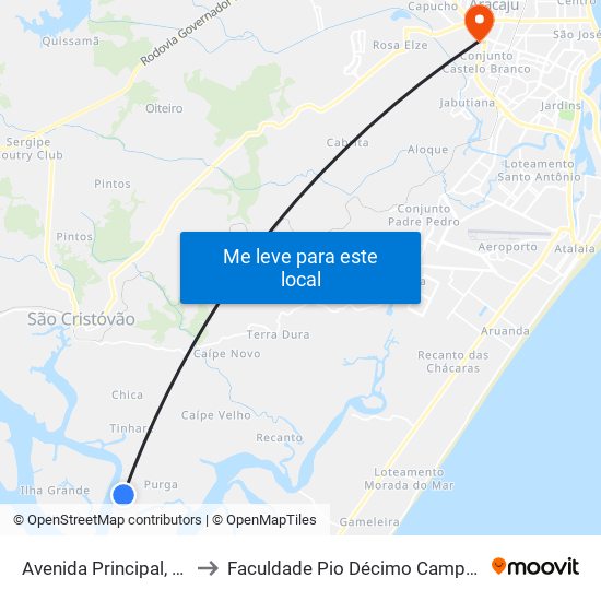 Avenida Principal, 126 to Faculdade Pio Décimo Campus III map