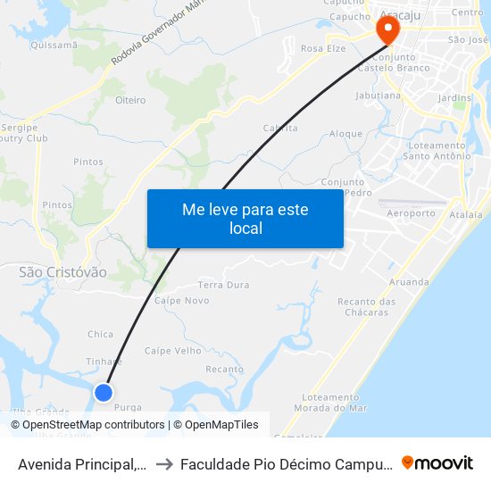 Avenida Principal, 41 to Faculdade Pio Décimo Campus III map