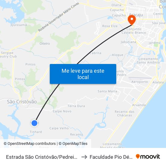 Estrada São Cristóvão/Pedreiras, Norte | Povoado Chica to Faculdade Pio Décimo Campus III map