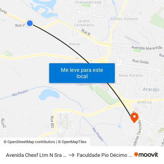 Avenida Chesf Ltm N Sra Fatima, 332 to Faculdade Pio Décimo Campus III map