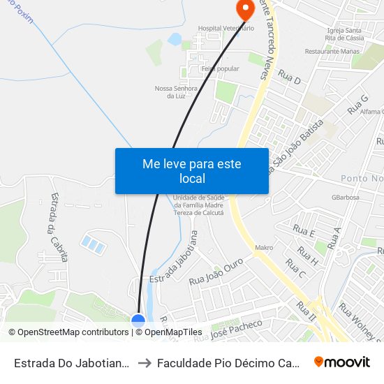 Estrada Do Jabotiana, 809 to Faculdade Pio Décimo Campus III map