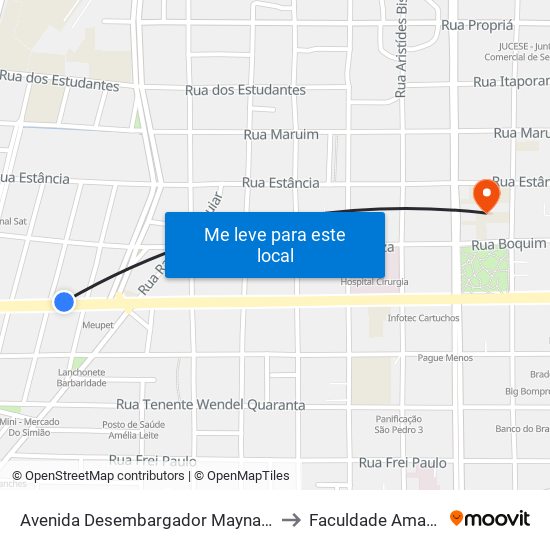 Avenida Desembargador Maynard, 898 to Faculdade Amadeus map