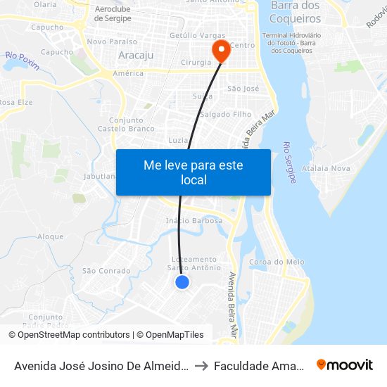 Avenida José Josino De Almeida,838 to Faculdade Amadeus map