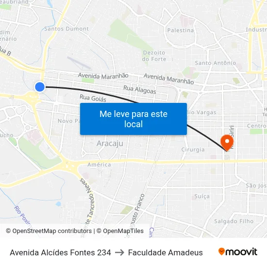 Avenida Alcídes Fontes 234 to Faculdade Amadeus map