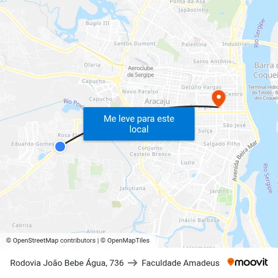 Rodovia João Bebe Água, 736 to Faculdade Amadeus map