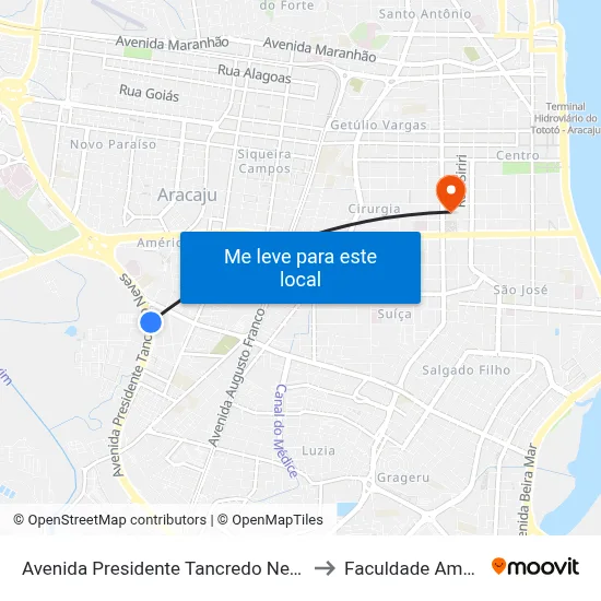 Avenida Presidente Tancredo Neves, 5545 to Faculdade Amadeus map