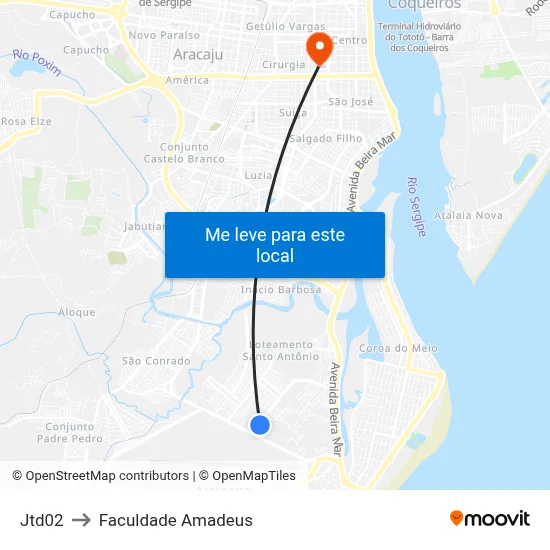 Jtd02 to Faculdade Amadeus map