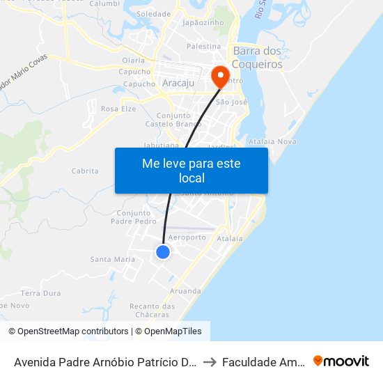 Avenida Padre Arnóbio Patrício De Melo, 12 to Faculdade Amadeus map