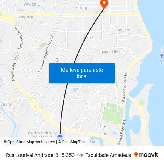 Rua Lourival Andrade, 315-353 to Faculdade Amadeus map