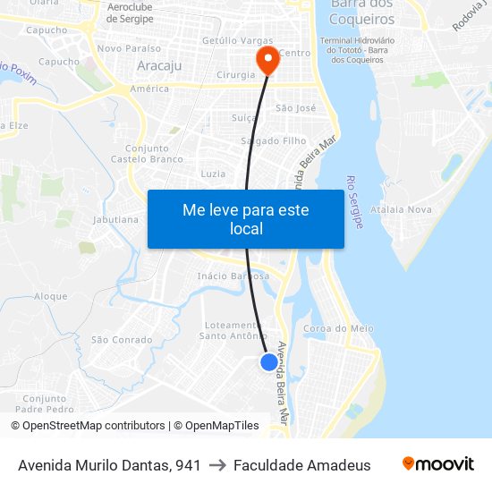 Avenida Murilo Dantas, 941 to Faculdade Amadeus map