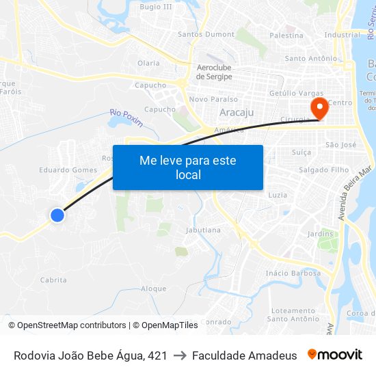 Rodovia João Bebe Água, 421 to Faculdade Amadeus map