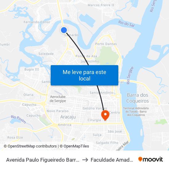 Avenida Paulo Figueiredo Barreto to Faculdade Amadeus map