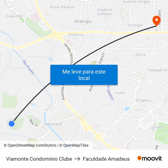 Viamonte Condomínio Clube to Faculdade Amadeus map