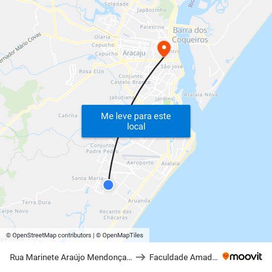 Rua Marinete Araújo Mendonça, 369 to Faculdade Amadeus map