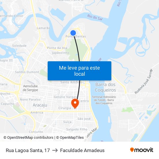 Rua Lagoa Santa, 17 to Faculdade Amadeus map