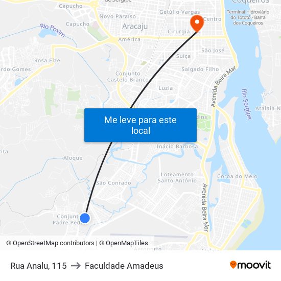 Rua Analu, 115 to Faculdade Amadeus map