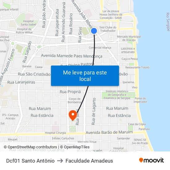 Dcf01 Santo Antônio to Faculdade Amadeus map