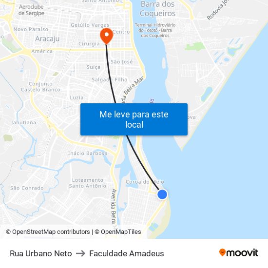 Rua Urbano Neto to Faculdade Amadeus map