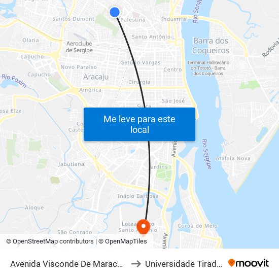 Avenida Visconde De Maracaju, 455 to Universidade Tiradentes map
