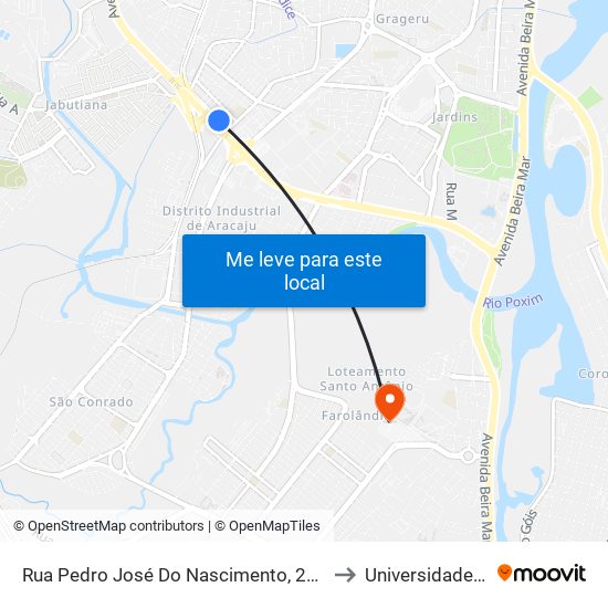 Rua Pedro José Do Nascimento, 2675 | Praça Anival Dantas to Universidade Tiradentes map