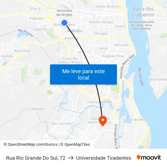 Rua Rio Grande Do Sul, 72 to Universidade Tiradentes map