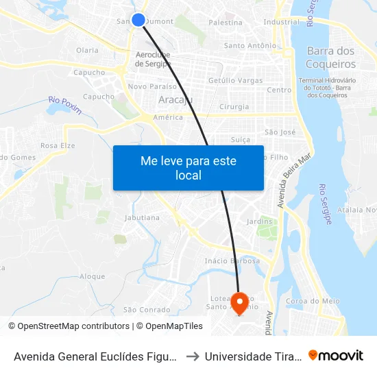 Avenida General Euclídes Figueiredo, 865 to Universidade Tiradentes map