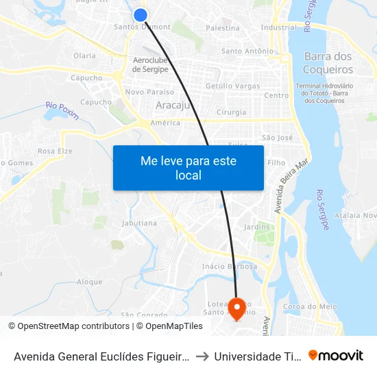 Avenida General Euclídes Figueiredo, 1201-1219 to Universidade Tiradentes map