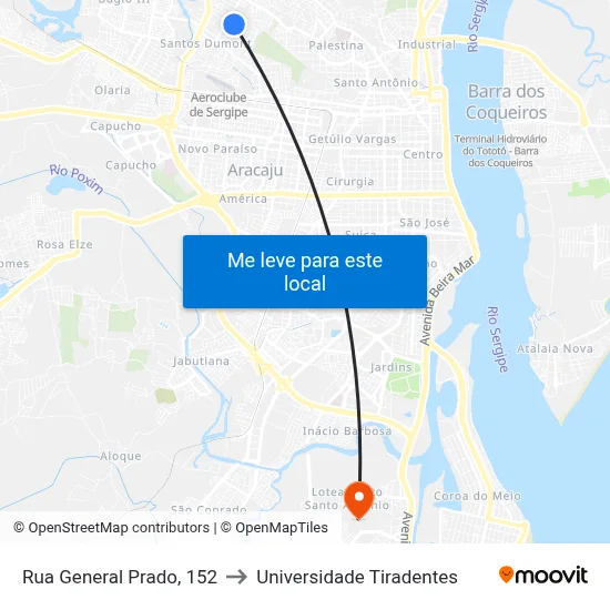 Rua General Prado, 152 to Universidade Tiradentes map