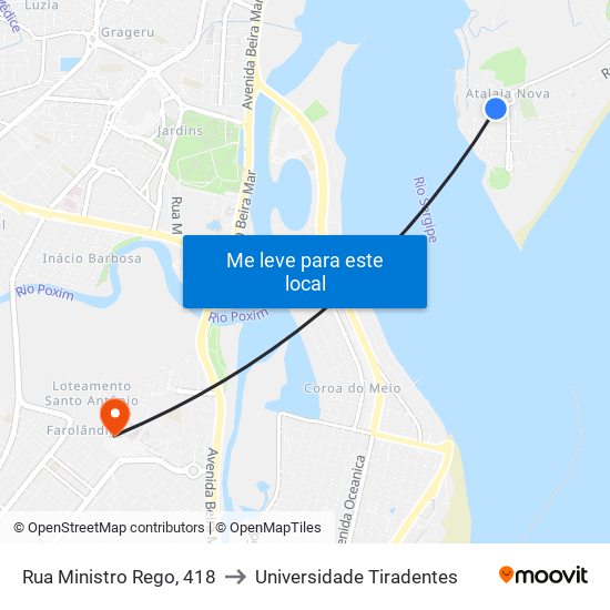 Rua Ministro Rego, 418 to Universidade Tiradentes map