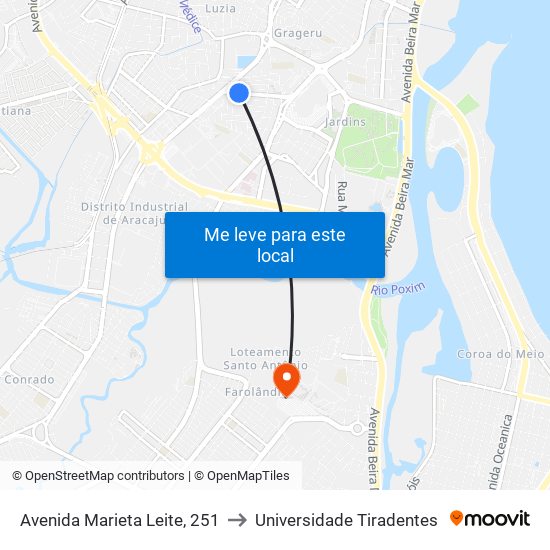 Avenida Marieta Leite, 251 to Universidade Tiradentes map