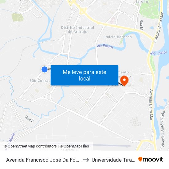 Avenida Francisco José Da Fonseca, 680 to Universidade Tiradentes map
