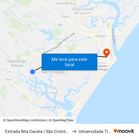 Estrada Rita Cacete | São Cristóvão, 7453-7767 to Universidade Tiradentes map