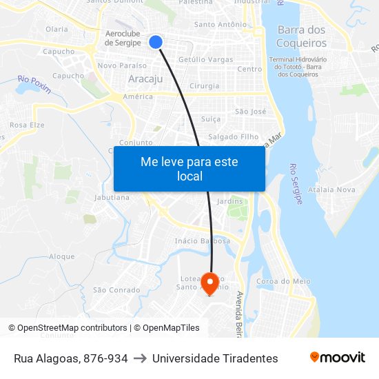 Rua Alagoas, 876-934 to Universidade Tiradentes map