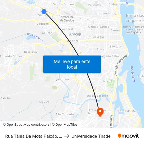 Rua Tânia Da Mota Paixão, 453 to Universidade Tiradentes map