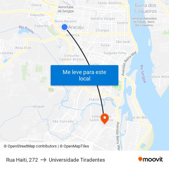 Rua Haiti, 272 to Universidade Tiradentes map