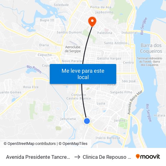 Avenida Presidente Tancredo Neves, 2700 to Clinica De Repouso São Marcelo map