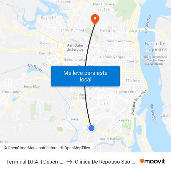 Terminal D.I.A. | Desembarque to Clinica De Repouso São Marcelo map