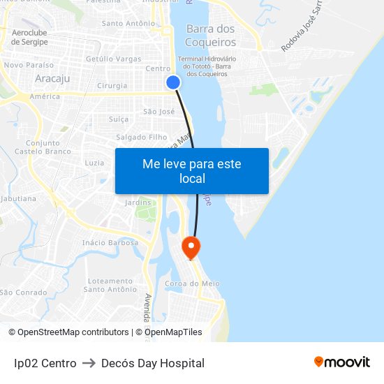 Ip02 Centro to Decós Day Hospital map