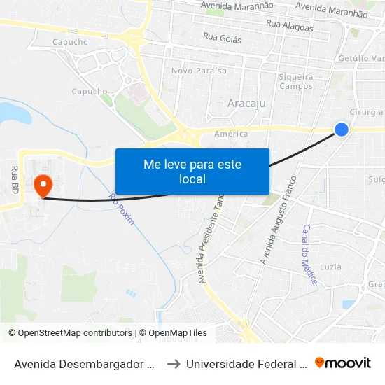 Avenida Desembargador Maynard, 898 to Universidade Federal De Sergipe map